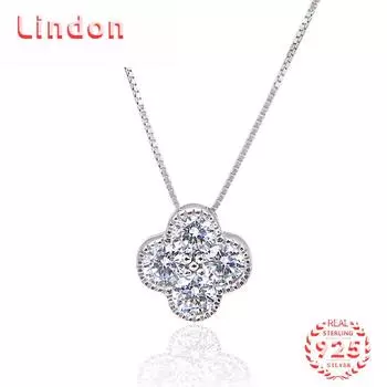 Линдон Стерлингового Серебра 925 Классическое Женское Ожерелье Кулон Циркон Модный Подарок