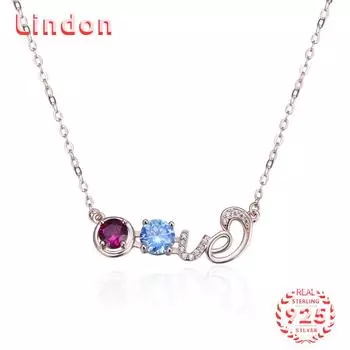 Линдон Стерлингового Серебра 925 Классическое Женское Ожерелье Кулон Циркон Модный Подарок розового золота
