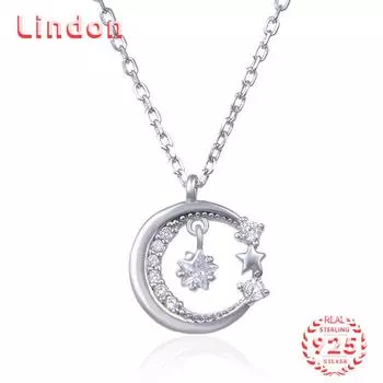 Линдон Стерлингового Серебра 925 Классическое Женское Ожерелье Кулон Циркон Модный Подарок серебряный