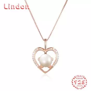 Линдон Стерлингового Серебра 925 Классическое Женское Ожерелье Кулон Циркон Модный Подарок розового золота