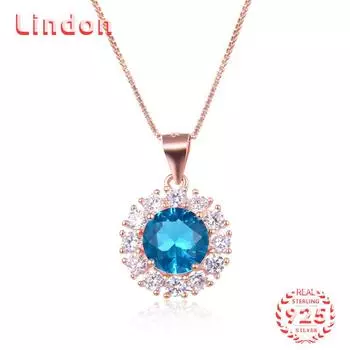 Линдон Стерлингового Серебра 925 Классическое Женское Ожерелье Кулон Циркон Модный Подарок серебряный