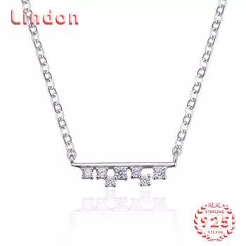 Линдон Стерлингового Серебра 925 Классическое Женское Ожерелье Кулон Циркон Модный Подарок серебряный