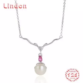 Линдон Стерлингового Серебра 925 Классическое Женское Ожерелье Кулон Циркон Модный Подарок серебряный