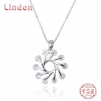 Линдон Стерлингового Серебра 925 Классическое Женское Ожерелье Кулон Циркон Модный Подарок серебряный