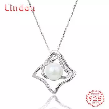 Линдон Стерлингового Серебра 925 Классическое Женское Ожерелье Кулон Циркон Модный Подарок серебряный