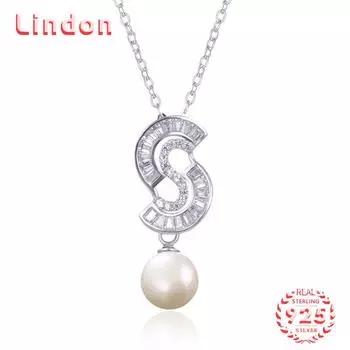 Линдон Стерлингового Серебра 925 Классическое Женское Ожерелье Кулон Циркон Модный Подарок серебряный