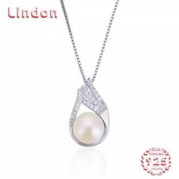 Линдон Стерлингового Серебра 925 Классическое Женское Ожерелье Кулон Циркон Модный Подарок серебряный
