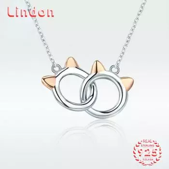 Линдон Стерлингового Серебра 925 Классическое Женское Ожерелье Кулон Циркон Модный Подарок серебряный