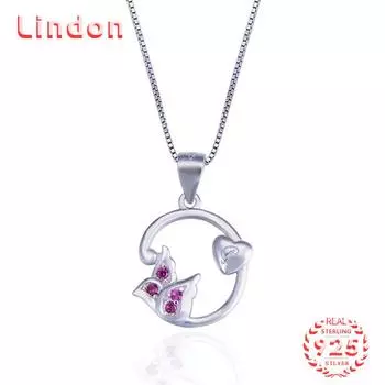 Линдон Стерлингового Серебра 925 Классическое Женское Ожерелье Кулон Циркон Модный Подарок серебряный
