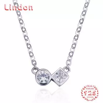 Линдон Стерлингового Серебра 925 Классическое Женское Ожерелье Кулон Циркон Модный Подарок серебряный