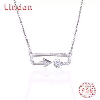 Линдон Стерлингового Серебра 925 Классическое Женское Ожерелье Кулон Циркон Модный Подарок серебряный