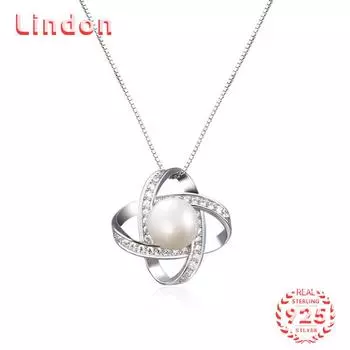 Линдон Стерлингового Серебра 925 Классическое Женское Ожерелье Кулон Циркон Модный Подарок серебряный