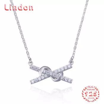 Линдон Стерлингового Серебра 925 Классическое Женское Ожерелье Кулон Циркон Модный Подарок серебряный