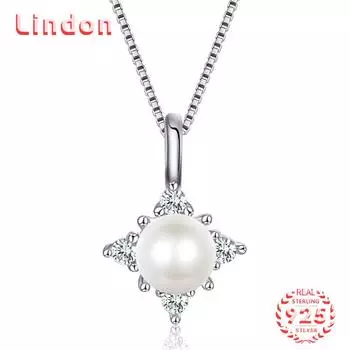 Линдон Стерлингового Серебра 925 Классическое Женское Ожерелье Кулон Циркон Модный Подарок серебряный