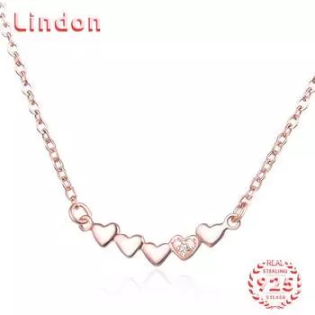 Линдон Стерлингового Серебра 925 Классическое Женское Ожерелье Кулон Циркон Модный Подарок серебряный