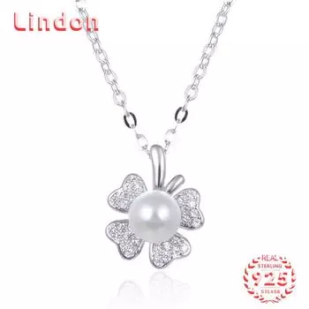 Линдон Стерлингового Серебра 925 Классическое Женское Ожерелье Кулон Циркон Модный Подарок серебряный