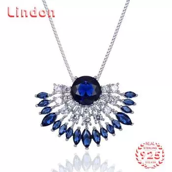 Линдон Стерлингового Серебра 925 Классическое Женское Ожерелье Кулон Циркон Модный Подарок серебряный