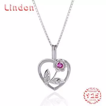 Линдон Стерлингового Серебра 925 Классическое Женское Ожерелье Кулон Циркон Модный Подарок серебряный