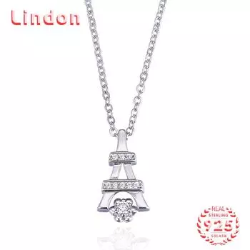 Линдон Стерлингового Серебра 925 Классическое Женское Ожерелье Кулон Циркон Модный Подарок серебряный