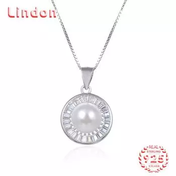 Линдон Стерлингового Серебра 925 Классическое Женское Ожерелье Кулон Циркон Модный Подарок серебряный