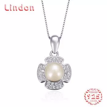 Линдон Стерлингового Серебра 925 Классическое Женское Ожерелье Кулон Циркон Модный Подарок серебряный