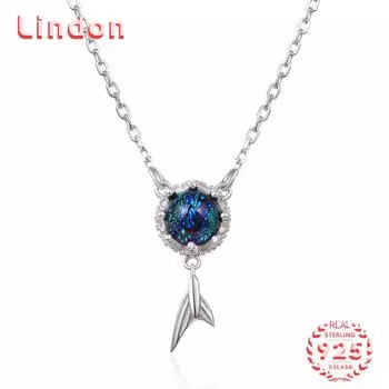 Линдон Стерлингового Серебра 925 Классическое Женское Ожерелье Кулон Циркон Модный Подарок серебряный