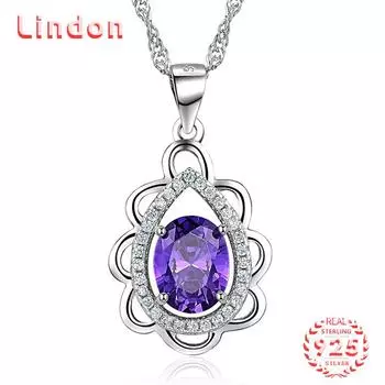 Линдон Стерлингового Серебра 925 Классическое Женское Ожерелье Кулон Циркон Модный Подарок серебряный