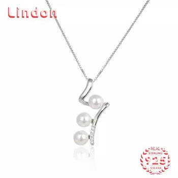 Линдон Стерлингового Серебра 925 Классическое Женское Ожерелье Кулон Циркон Модный Подарок серебряный