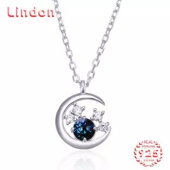 Линдон Стерлингового Серебра 925 Классическое Женское Ожерелье Кулон Циркон Модный Подарок серебряный