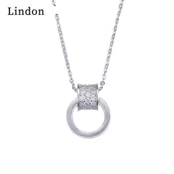 Линдон Стерлингового Серебра 925 Классическое Женское Ожерелье Кулон Циркон Модный Подарок серебряный