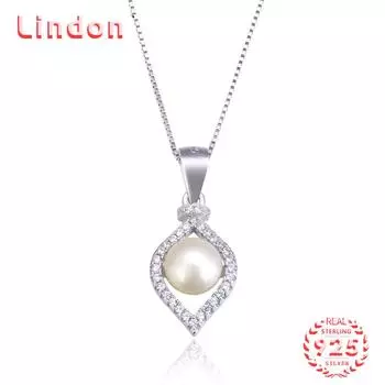 Линдон Стерлингового Серебра 925 Классическое Женское Ожерелье Кулон Циркон Модный Подарок серебряный