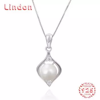 Линдон Стерлингового Серебра 925 Классическое Женское Ожерелье Кулон Циркон Модный Подарок серебряный
