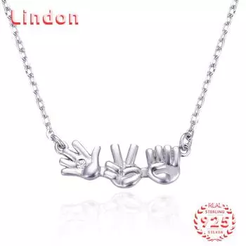Линдон Стерлингового Серебра 925 Классическое Женское Ожерелье Кулон Циркон Модный Подарок серебряный