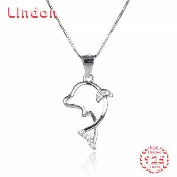 Линдон Стерлингового Серебра 925 Классическое Женское Ожерелье Кулон Циркон Модный Подарок серебряный