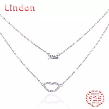 Линдон Стерлингового Серебра 925 Классическое Женское Ожерелье Кулон Циркон Модный Подарок серебряный