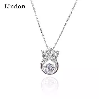 Линдон Стерлингового Серебра 925 Классическое Женское Ожерелье Кулон Циркон Модный Подарок серебряный