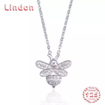 Линдон Стерлингового Серебра 925 Классическое Женское Ожерелье Кулон Циркон Модный Подарок серебряный