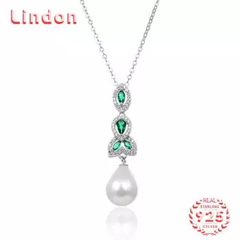 Линдон Стерлингового Серебра 925 Классическое Женское Ожерелье Кулон Циркон Модный Подарок серебряный