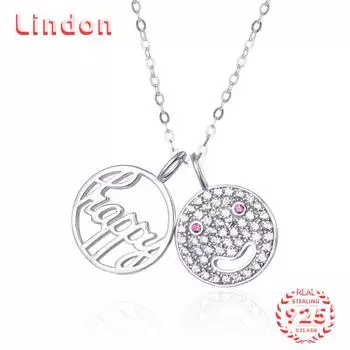 Линдон Стерлингового Серебра 925 Классическое Женское Ожерелье Кулон Циркон Модный Подарок серебряный