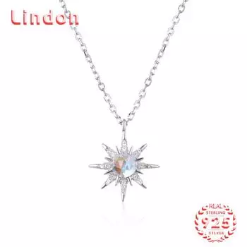 Линдон Стерлингового Серебра 925 Классическое Женское Ожерелье Кулон Циркон Модный Подарок серебряный
