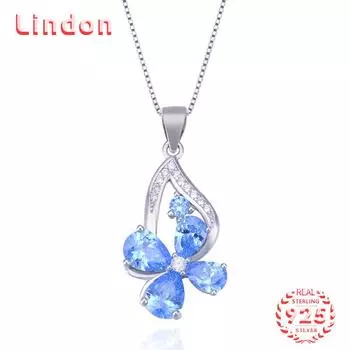 Линдон Стерлингового Серебра 925 Классическое Женское Ожерелье Кулон Циркон Модный Подарок серебряный
