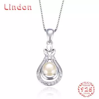 Линдон Стерлингового Серебра 925 Классическое Женское Ожерелье Кулон Циркон Модный Подарок серебряный