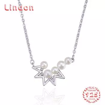 Линдон Стерлингового Серебра 925 Классическое Женское Ожерелье Кулон Циркон Модный Подарок серебряный