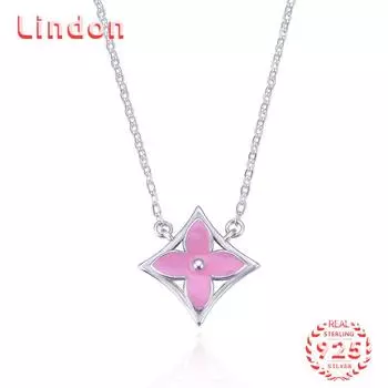 Линдон Стерлингового Серебра 925 Классическое Женское Ожерелье Кулон Циркон Модный Подарок серебряный