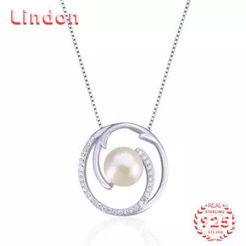 Линдон Стерлингового Серебра 925 Классическое Женское Ожерелье Кулон Циркон Модный Подарок серебряный