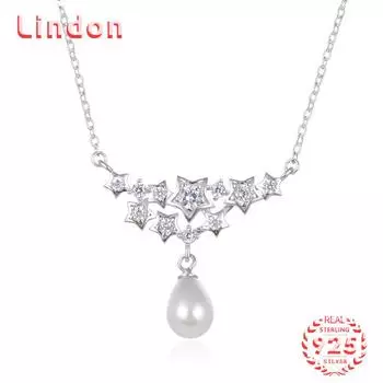 Линдон Стерлингового Серебра 925 Классическое Женское Ожерелье Кулон Циркон Модный Подарок серебряный