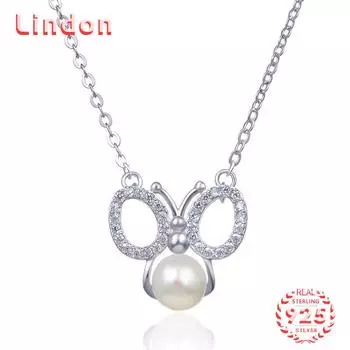 Линдон Стерлингового Серебра 925 Классическое Женское Ожерелье Кулон Циркон Модный Подарок серебряный