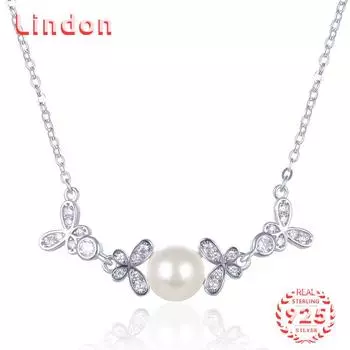 Линдон Стерлингового Серебра 925 Классическое Женское Ожерелье Кулон Циркон Модный Подарок серебряный