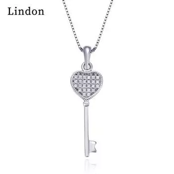 Линдон Стерлингового Серебра 925 Классическое Женское Ожерелье Кулон Циркон Модный Подарок серебряный