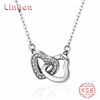 Линдон Стерлингового Серебра 925 Классическое Женское Ожерелье Кулон Циркон Модный Подарок серебряный